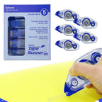 Double Sided Adhesive with Dispenser Roller Included - Acid Free, Sticky, Clear & Transparent - Ideal for