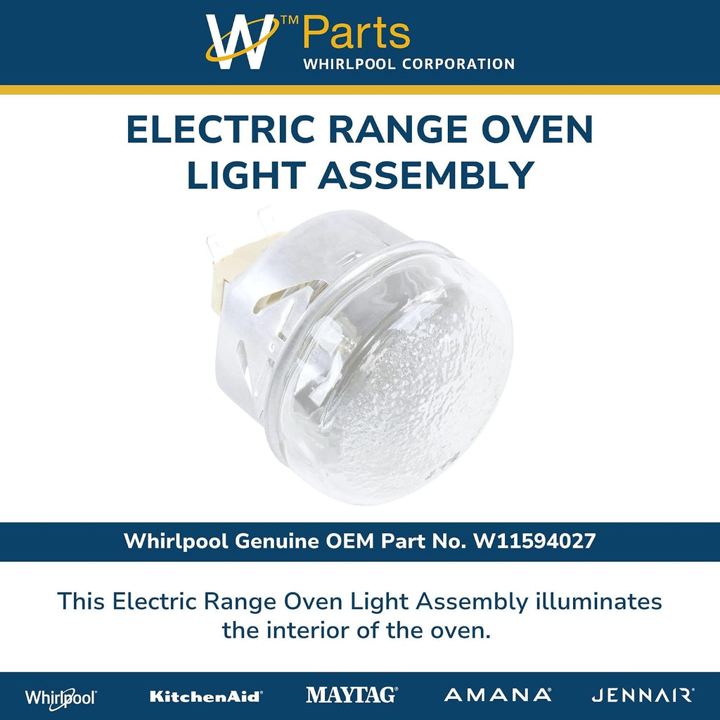 Whirlpool W11594027 OEM Electric Range Oven Light Assembly Replacement Part, Multicolor