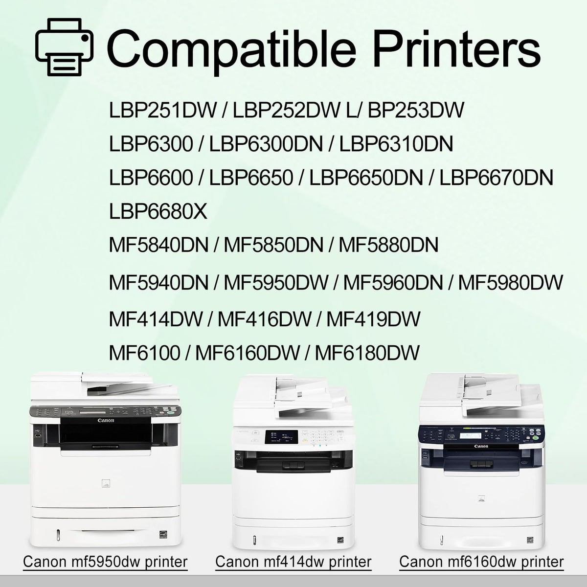 119II Black Toner Cartridge Compatible for Canon ImageClass MF6160dw 2 Pack
