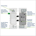 Leviton Lever Edge 15 Amp Single Pole Rocker Switch, 10-Pack, E5601-MW, White