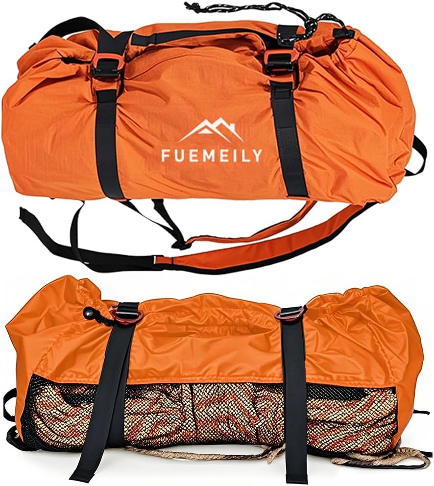 Rock Climbing Rope Bag, Foldable, Adjustable Straps