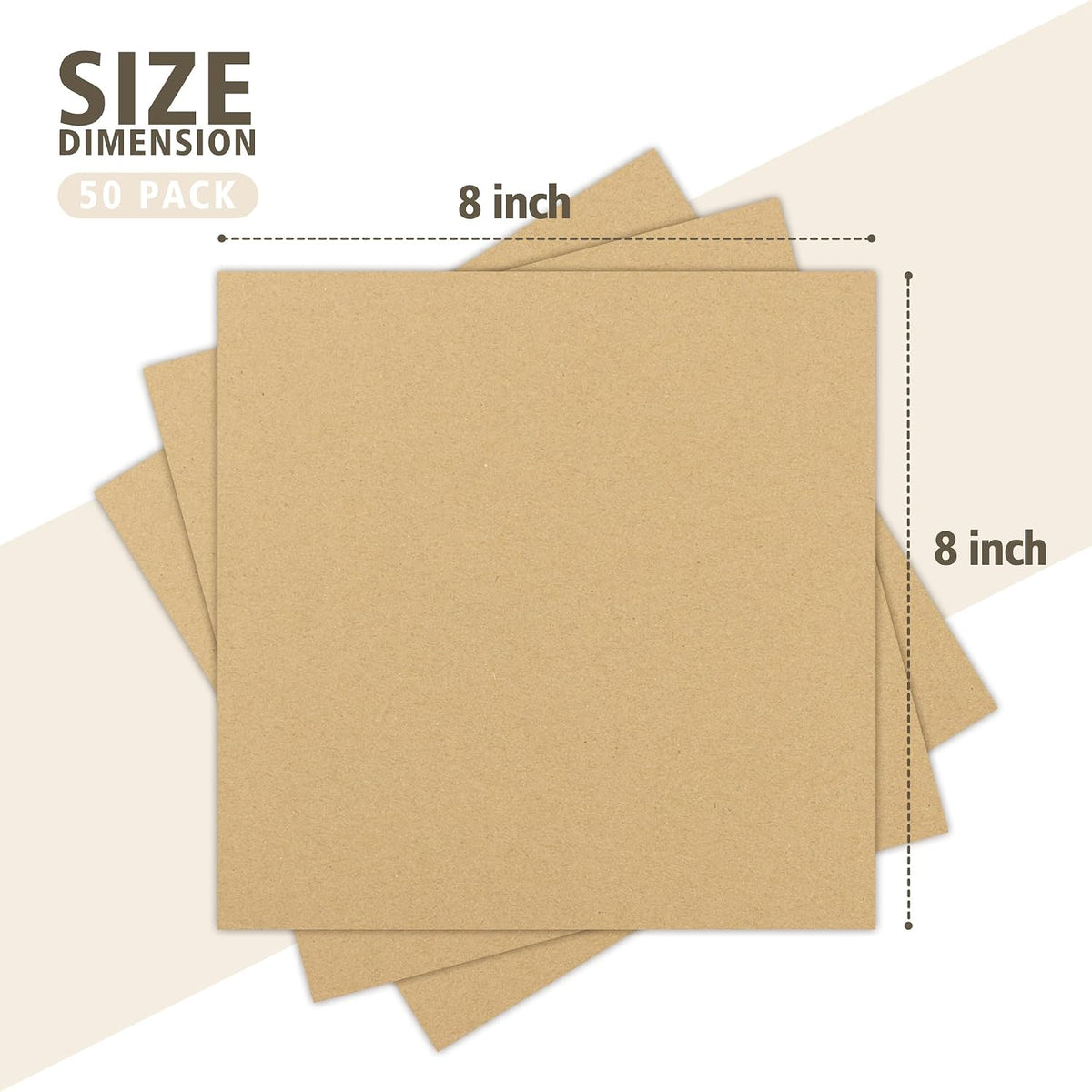 50 Pack 8x8 Corrugated Cardboard Sheets 1/8" Thick Inserts