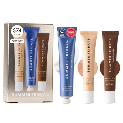 Hydration Trio - Travel Size Jet Lag Mask + Full Size Lip Butter Balm Duo in Hot Chocolate + Toasted Marshmallow