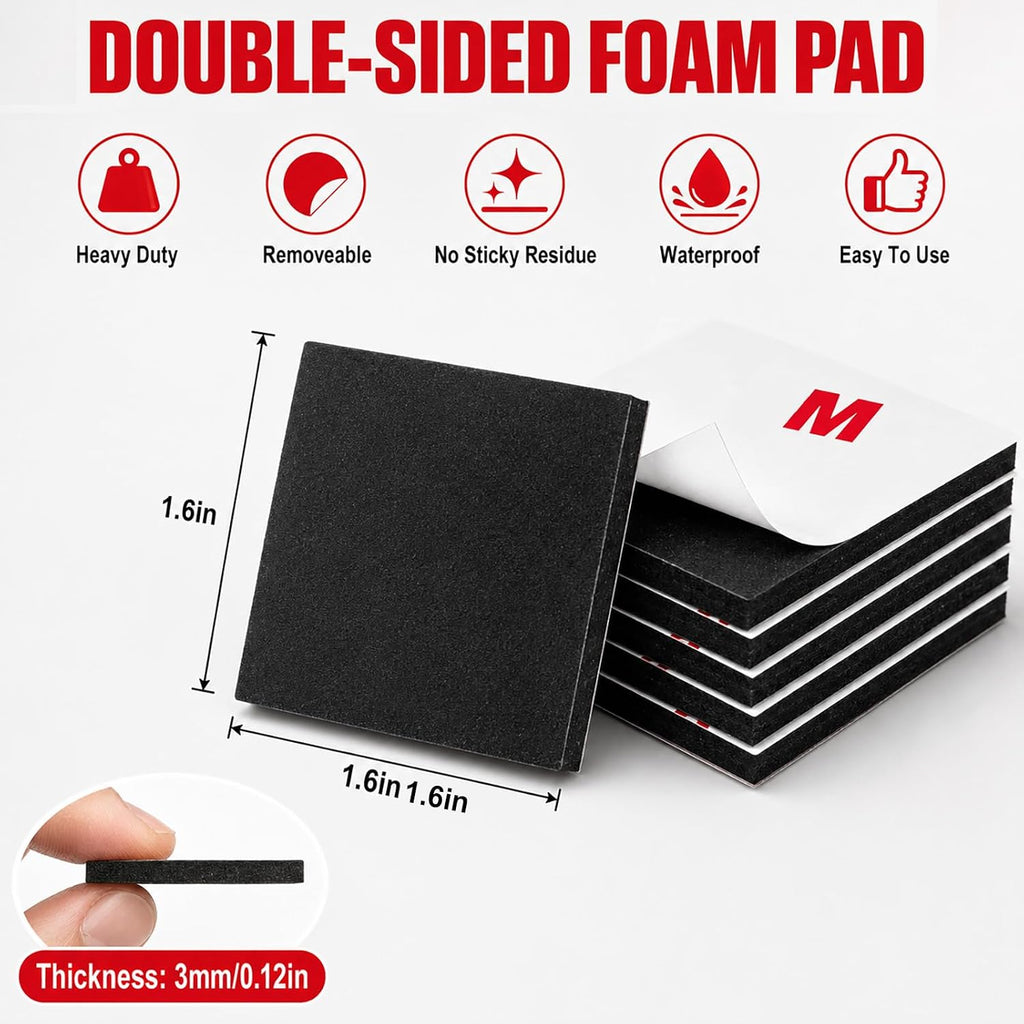 Double Sided Tape Heavy Duty, 2in×4in 30pcs Pre-Cut Foam Tape