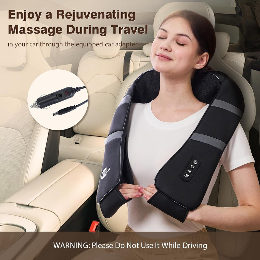 Neck Massager with Heat - Back and Neck Massager for Pain Relief Deep Tissue Shiatsu Kneading Massage Pillow, Neck