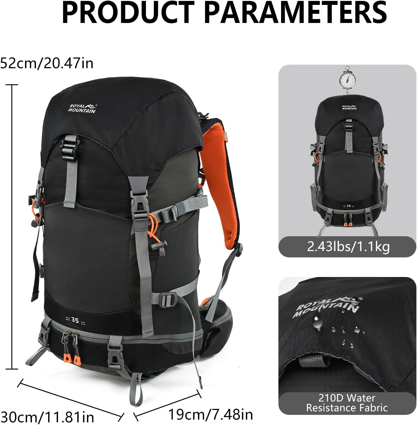 35L Hiking Backpack for Women men,Waterproof Camping Backpacking Backpack ﻿ | Outdoor Backpack Hiking for