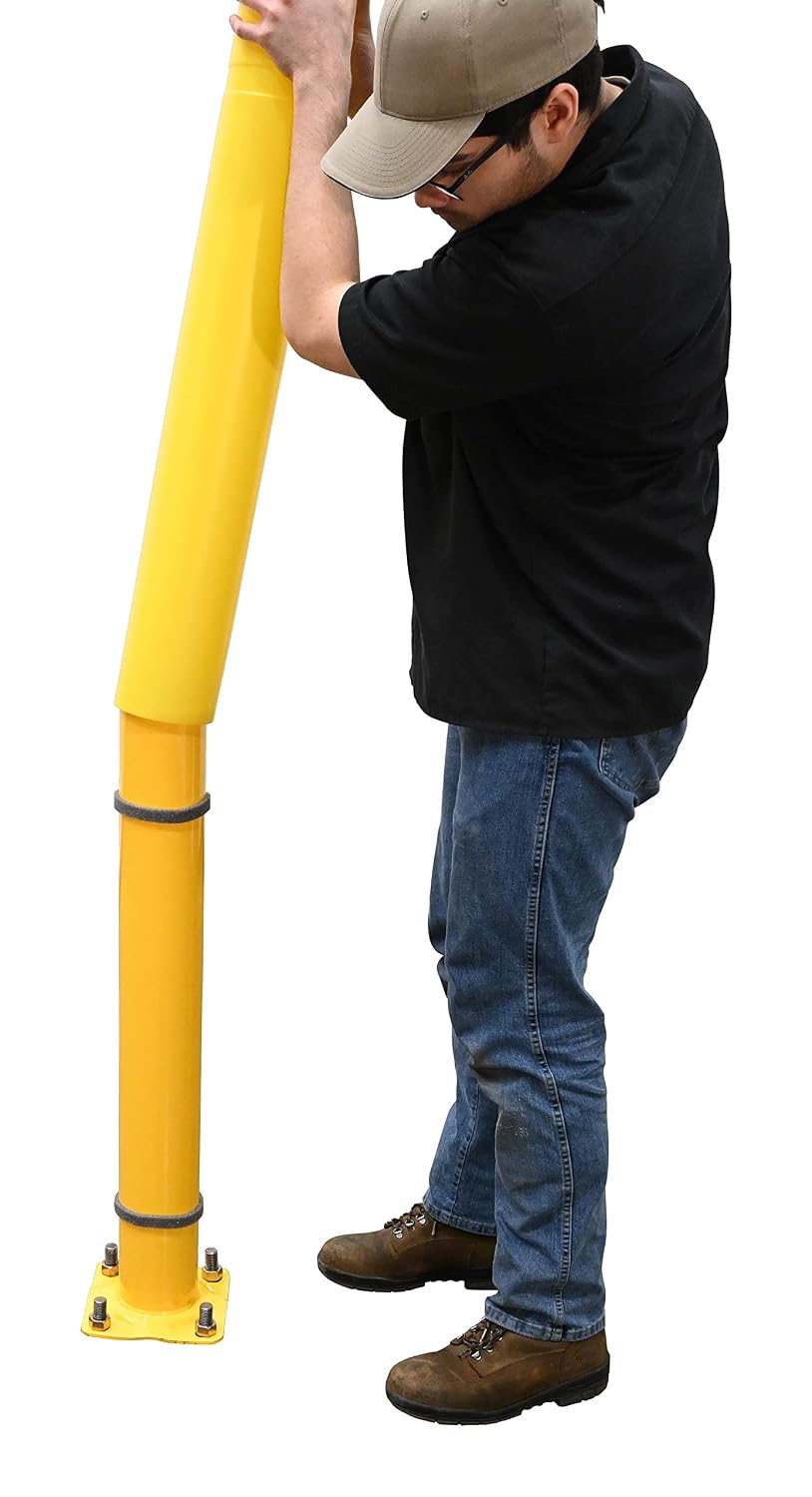 BPC-42-4.5 Low Density Polyethylene Bollard Post Cover 42 in. x 4-1/2 in. Yellow