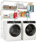 U14 Medium Over the Washer and Dryer Shelves, 4 Tiers Laundry Room Storage and Organizer System, Space Saving Clothes