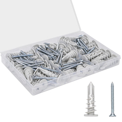 Vmuter Self Drilling Drywall Anchors, 84PCS Heavy Duty Dry Wall Anchors and Screws Kit for Hanging Sheetrock, 42 Self-Tapping Plastic Drywall Hangers 42 Sheet Rock Screws