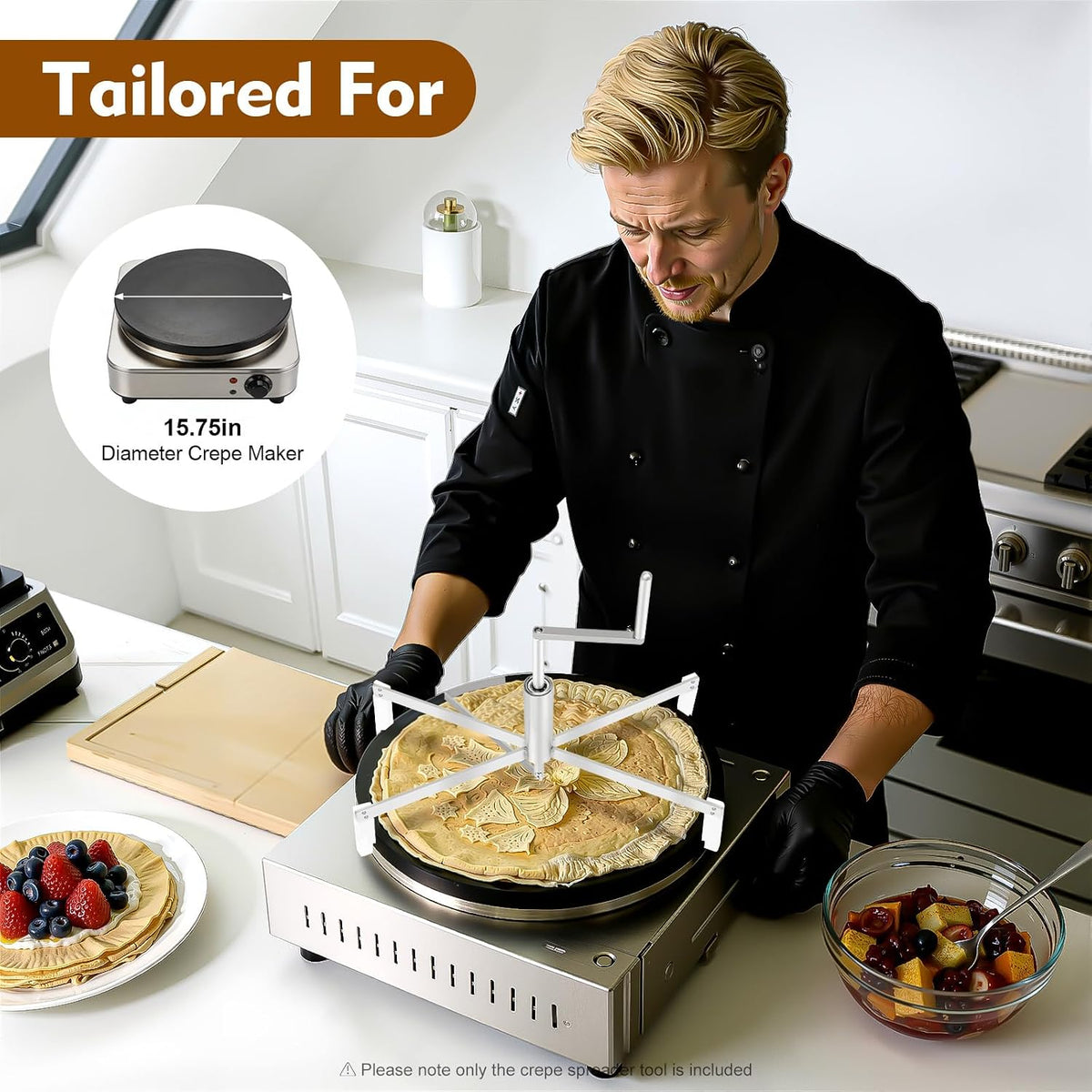 Commercial Stainless Steel Batter, Spreader Crepe Maker