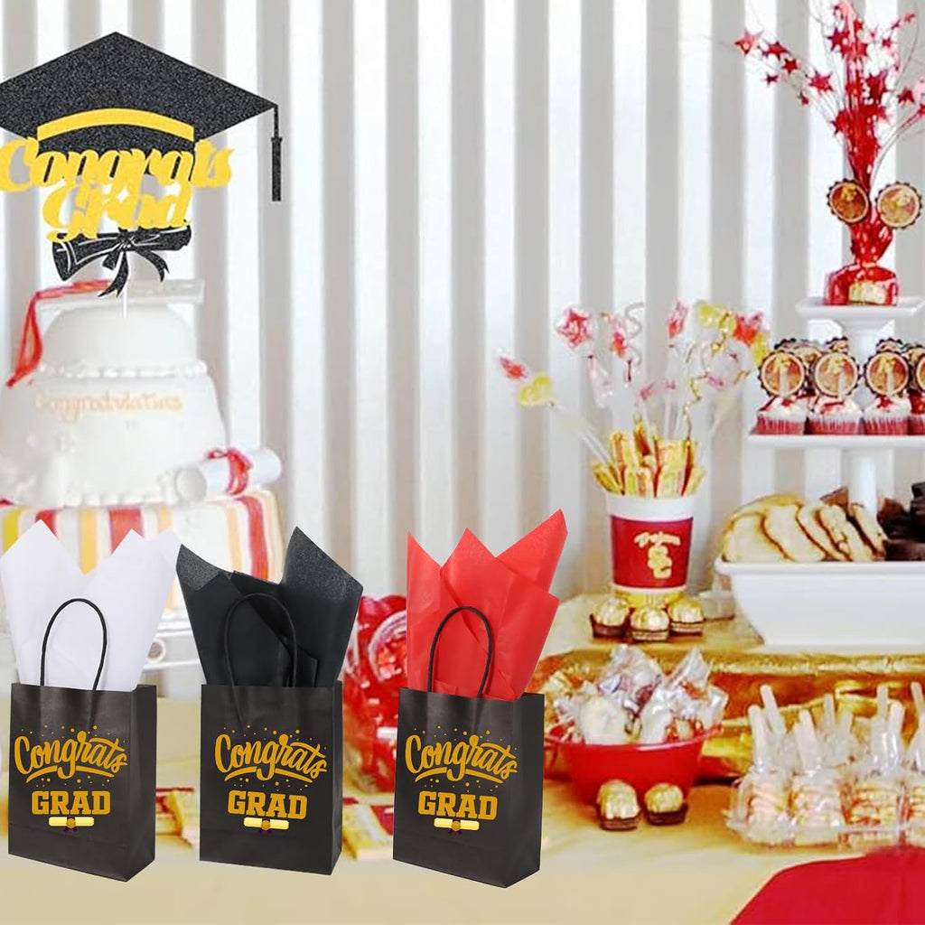 90 Sheets Red Black White Tissue Paper Bulk for Gift Wrapping Bags