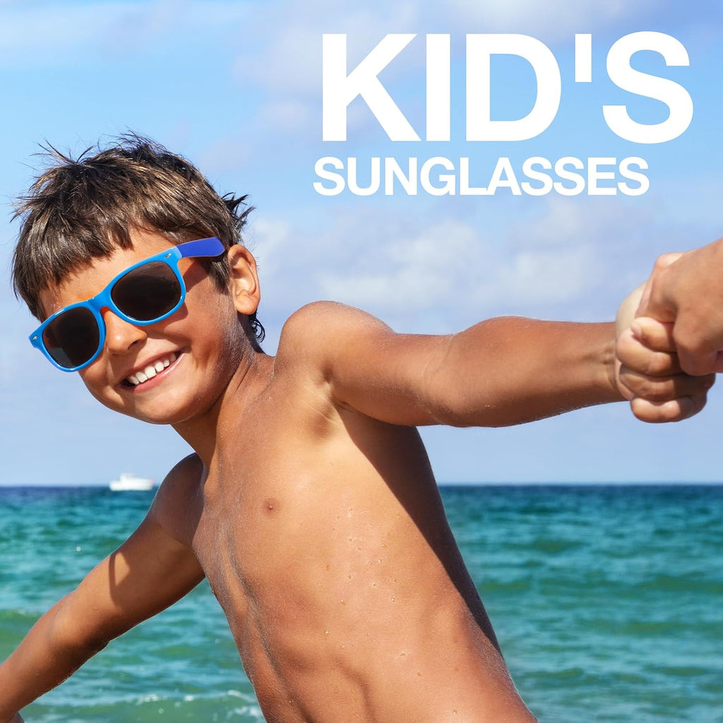 Kids Sunglasses Polarized UV400 TPE with Strap for Boys Girls RBK004 | Flexible rubber frame with UV protection and