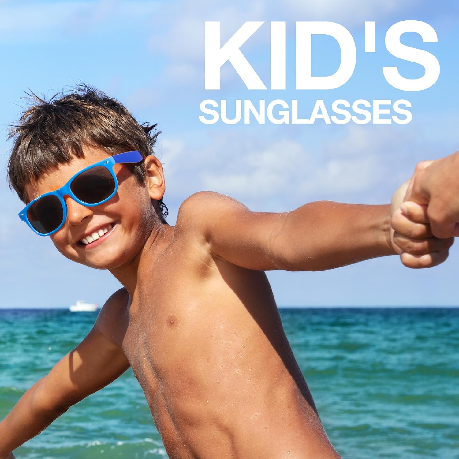 Kids Sunglasses Polarized UV400 TPE with Strap for Boys Girls RBK004 | Flexible rubber frame with UV protection and