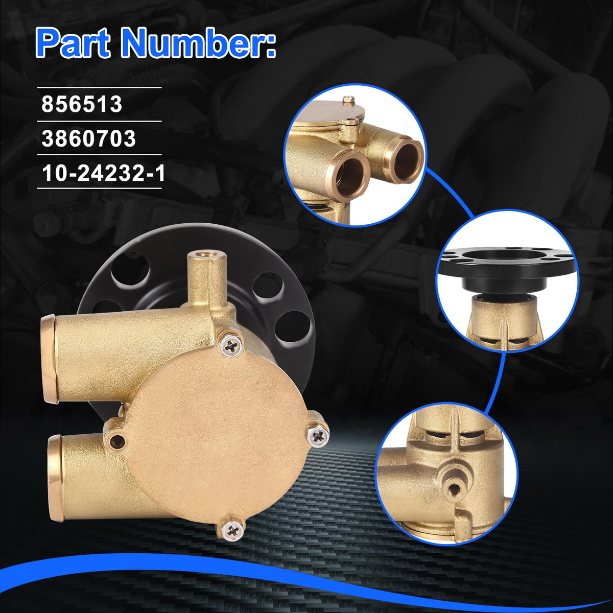 Raw Sea Water Pump Fits for Volvo Penta OMC V8 Engine Bronze Pump