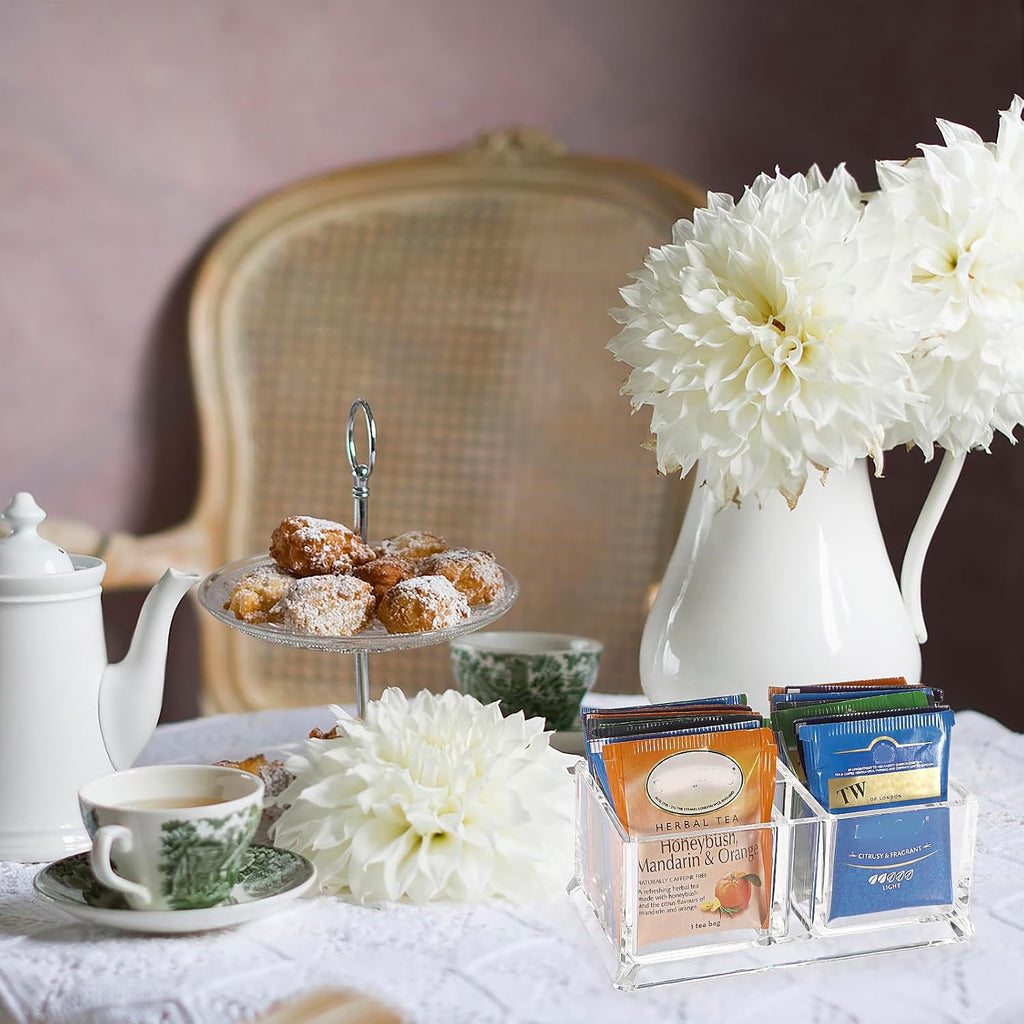 2 Pack Sugar Packet Holder, Acrylic Sugar Bowl for Restaurant