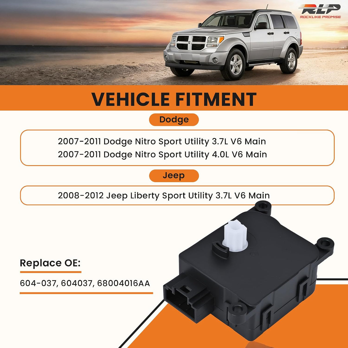 HVAC Blend Door Actuator Replaces 604-037 68004016AA Fit for Jeep Dodge