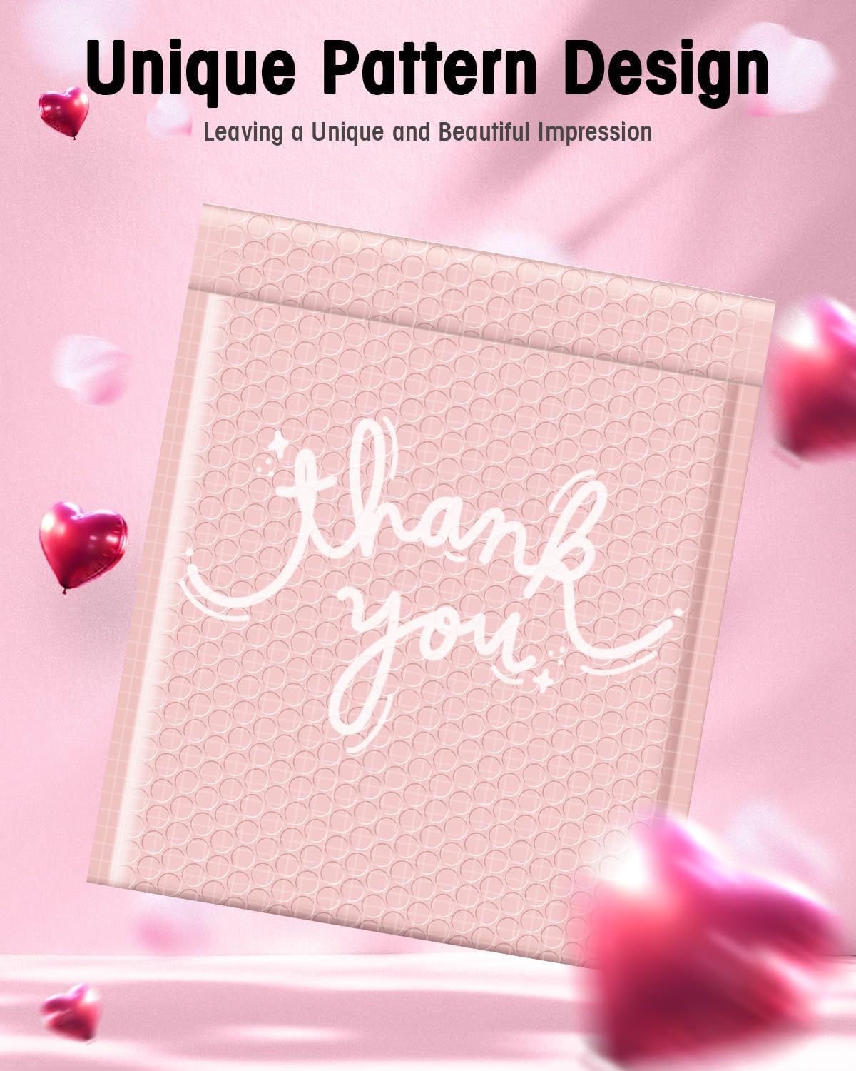 Pink Bubble Mailers 8.5x12" 40 Pack Usable Size 8.5x11" Thank You