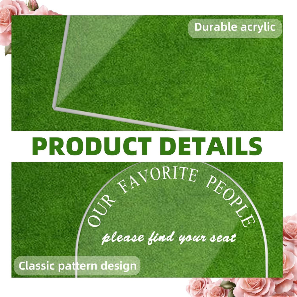 Wedding Seating Chart Board Display 24x18 Clear Welcome Sign