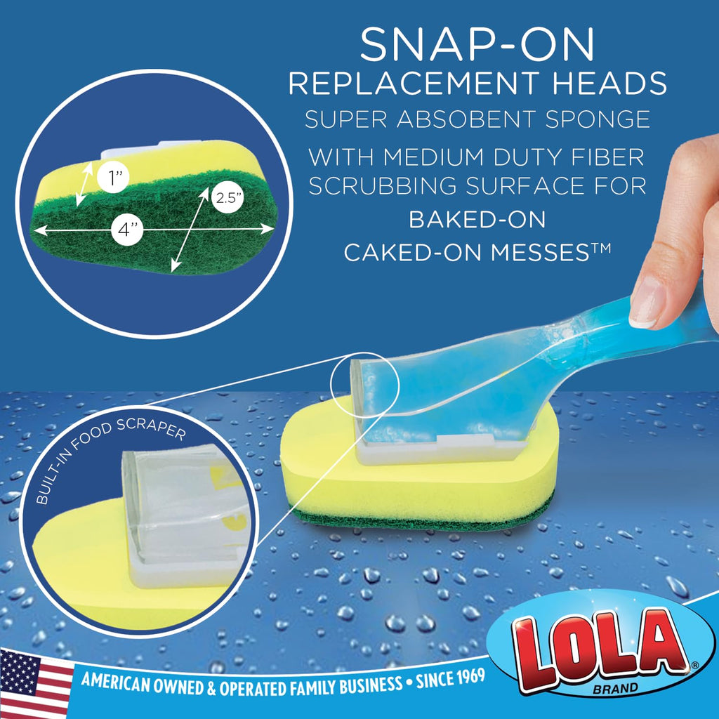 Soap Dispenser Dish Wand Sponge Head Refills, 12 Pack, Super Absorbent Scrubber, Non-Scratch