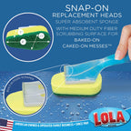 Soap Dispenser Dish Wand Sponge Head Refills, 12 Pack, Super Absorbent Scrubber, Non-Scratch