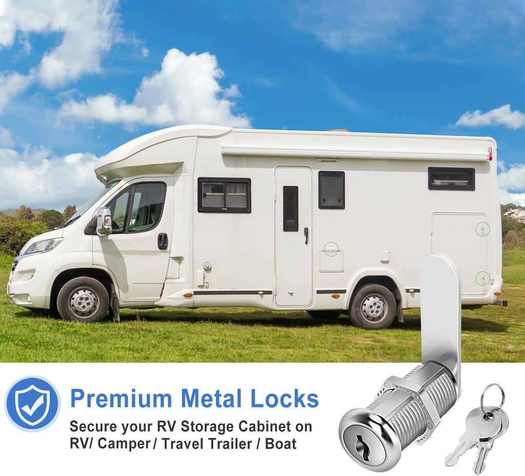 Cabinet Locks with Keys, 1-1/2" Long Cam Locks keyed Alike, Cabinet Cam Lock Set for Cabinets, RV Storage, Tool Box