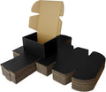 Corrugated Shipping Box Mailers, Kraft Brown, Triple-Layer Board Secure Slot Closure (Black, 6"x4"x3" / Set of 20)