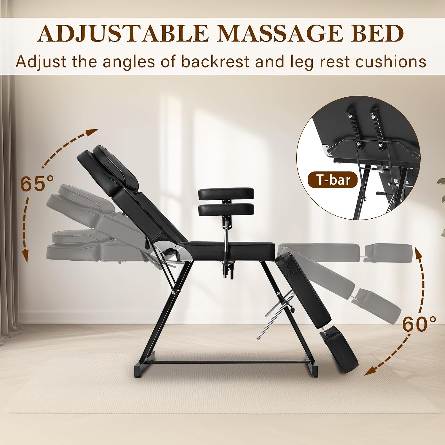 Tattoo Chair for Client, Esthetician Facial Artist Bed Split Legs