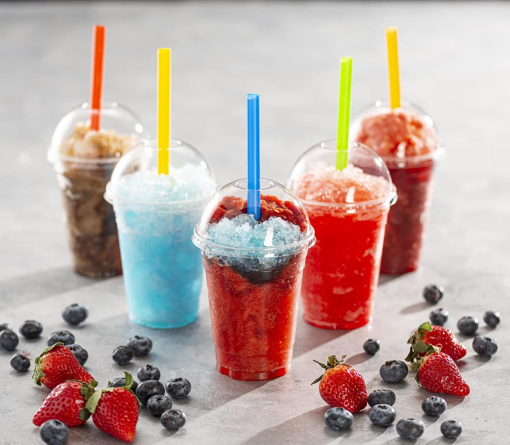 16 oz Clear PET Cups With Dome lids & Straws for Iced Coffee 40 Sets