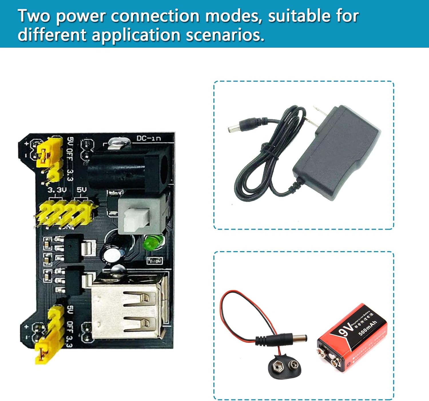 Upgraded Electronics Component Fun Kit Power Supply Module, Jumper Wire, 830 Breadboard