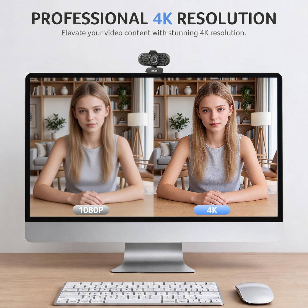 A640 4K Webcam with AI Noise Canceling Mic for Streaming Meetings | Sony 1/2.8" Sensor, PDAF Autofocus, 2K