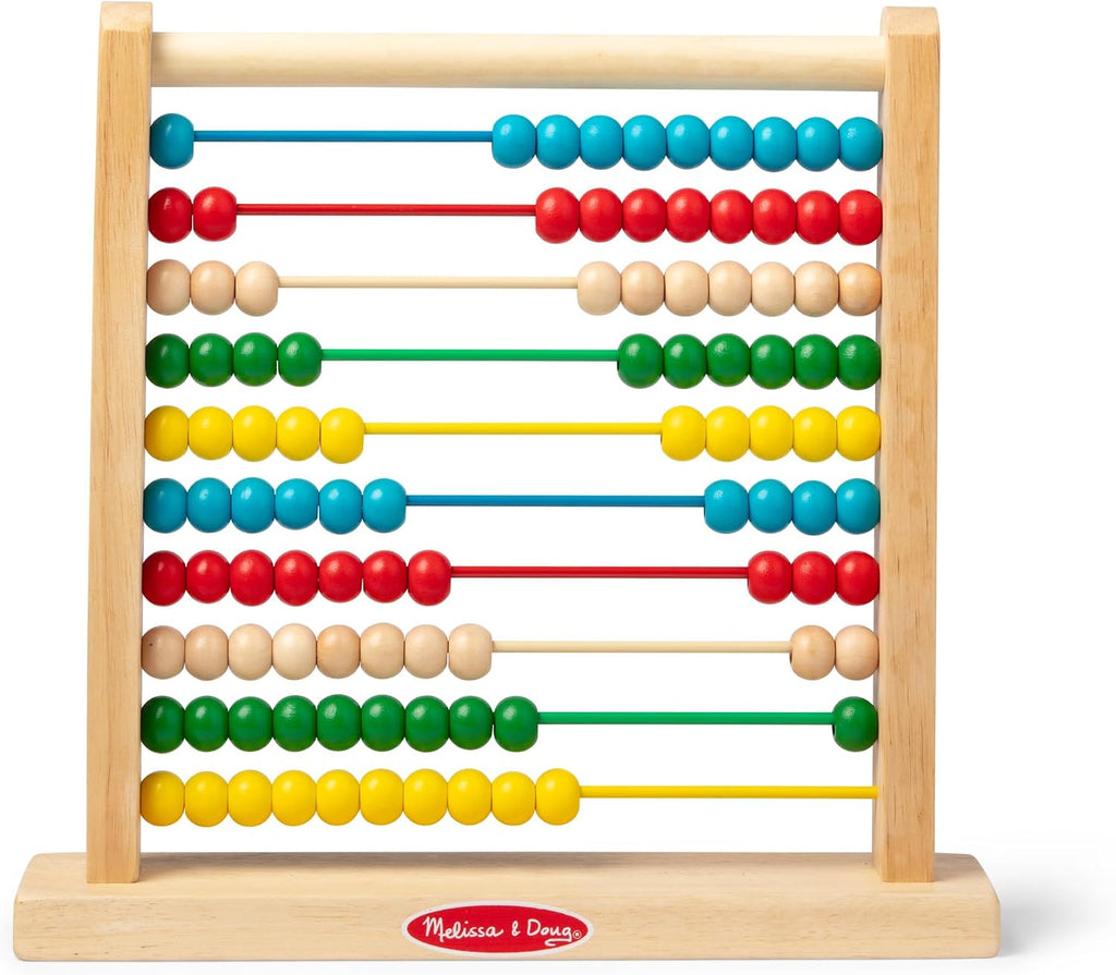 Melissa & Doug Abacus Classic Wooden Toy with 100 Beads - Preschool Learning Activities and Math Games for Kids