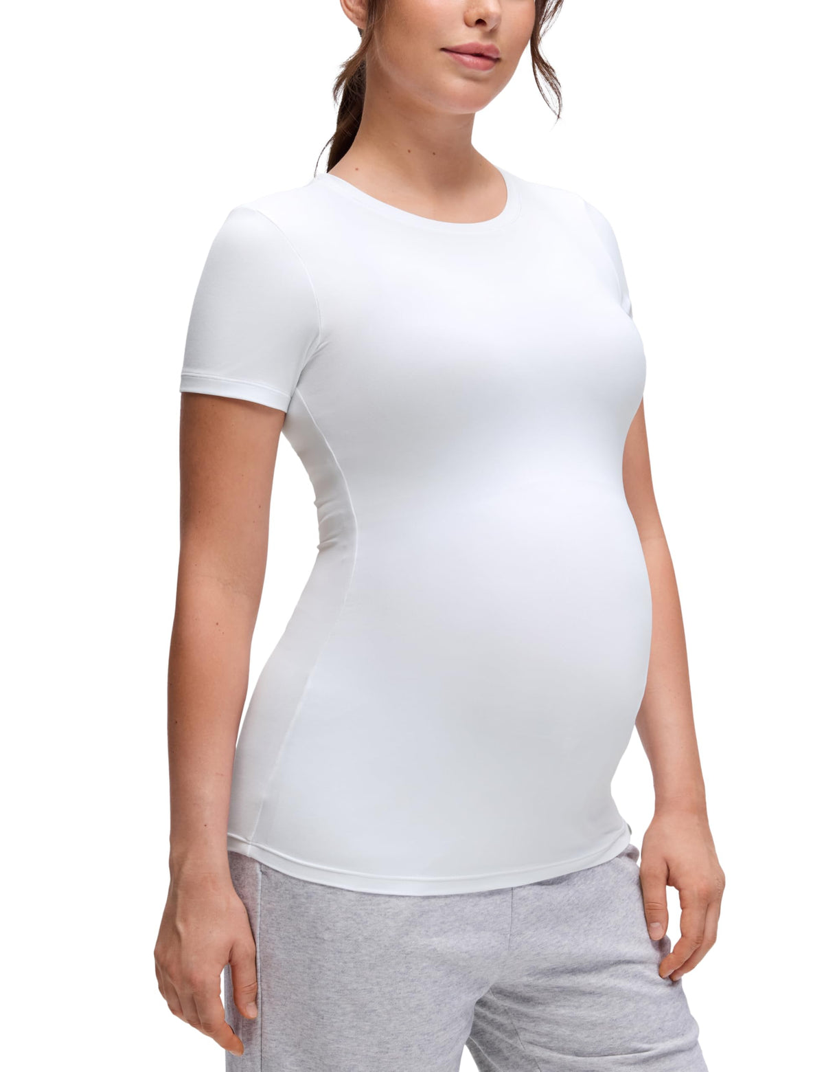 Maternity Crewneck T-Shirt White Medium