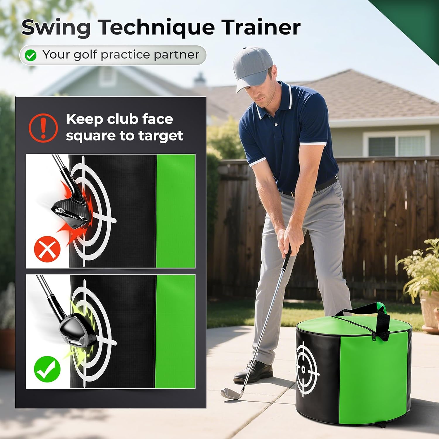 Golf Impact Bag for Swing Training, Golf Training Aids for Men | Golf Practice Equipment with Large Printed Target