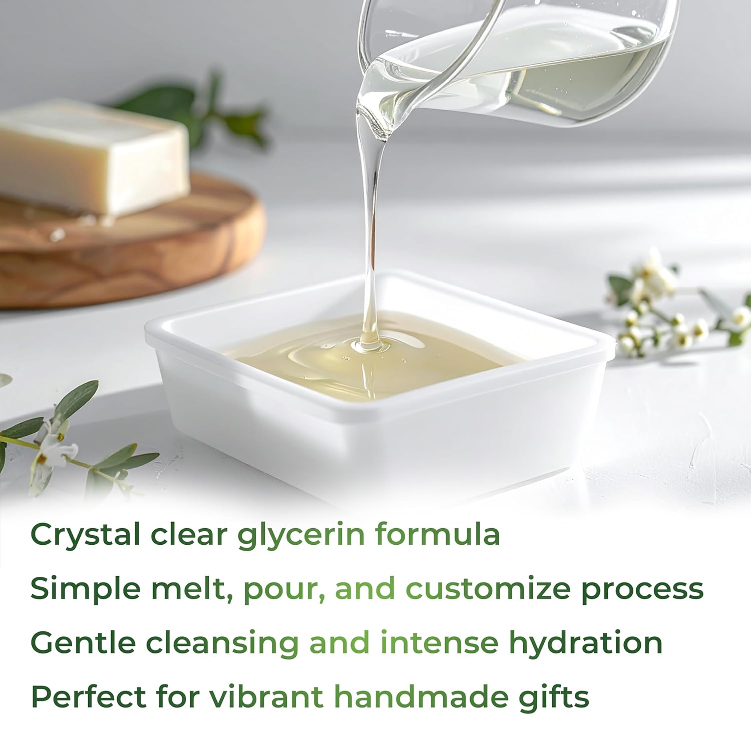 2 lb - Ultra Clear Glycerin Soap Base, Melt & Pour, Transparent