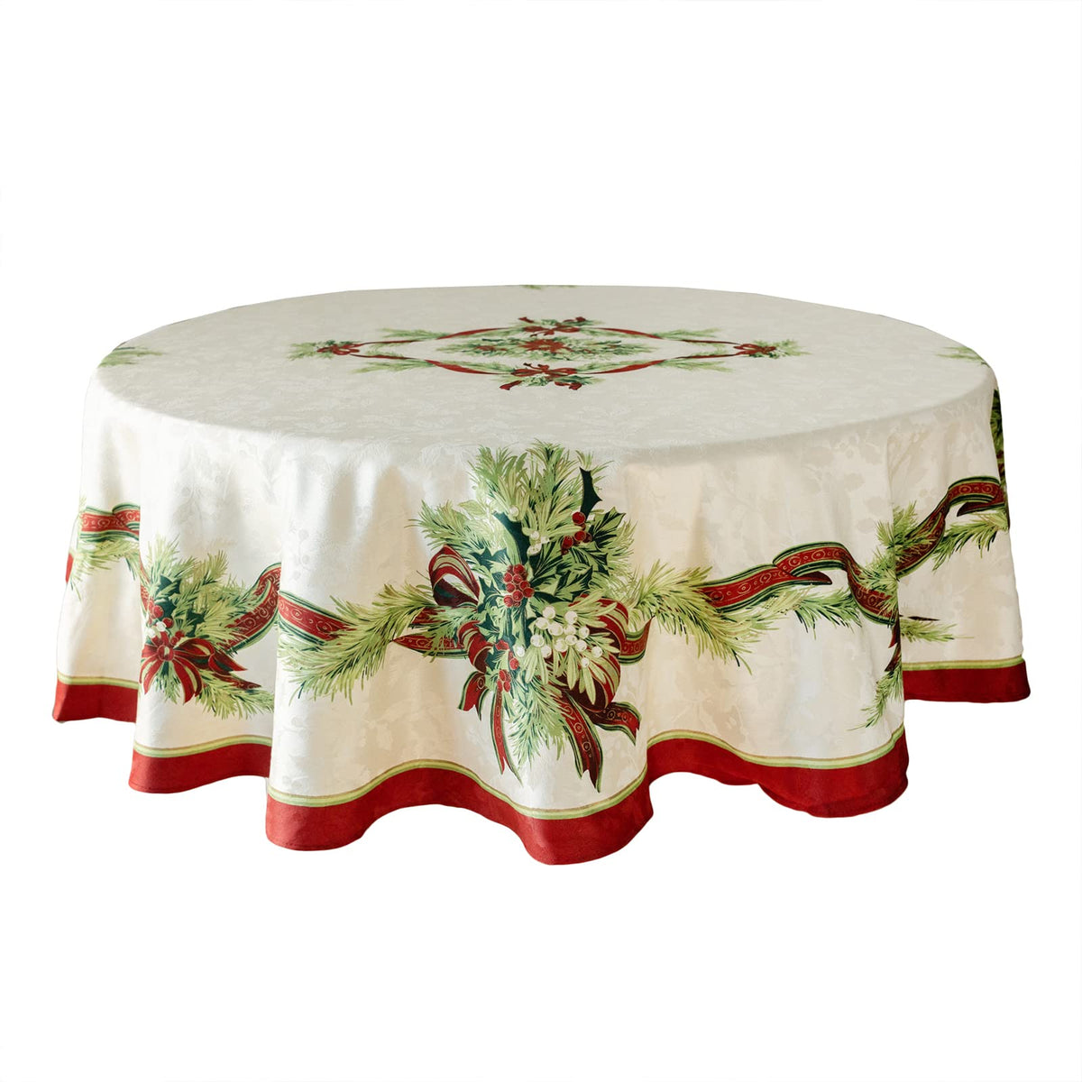 Christmas Ribbons Tablecloth (70" Round)
