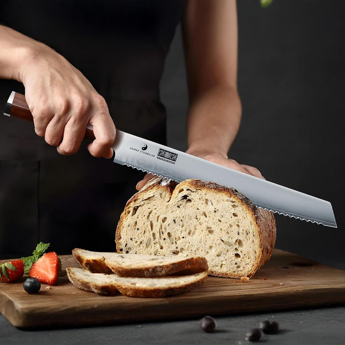 10" Bread Knife, Japanese Serrated Knife for Homemade, Sourdough