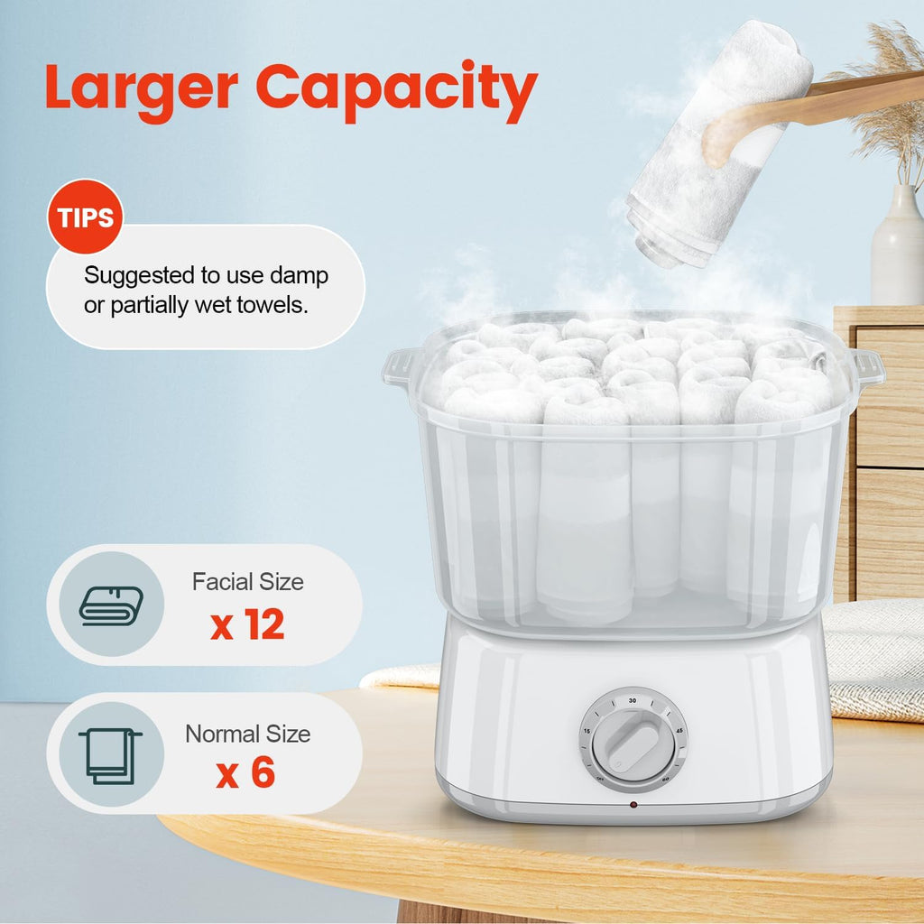Hot Towel Warmer, Rapid Heating Towel Steamer for Facials can Hold 12 Mini Wet Towels, Portable Mini Towel Warmer for