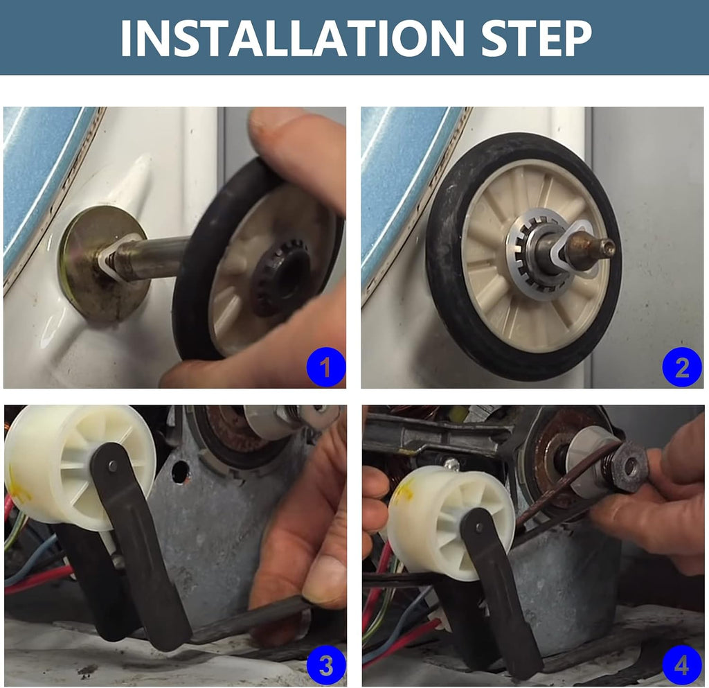 Upgraded 4392065 Dryer Repair Kit - 349241T Dryer Rear Drum Support Roller 691366 Idler Pulley 341241 Belt by Sikawai