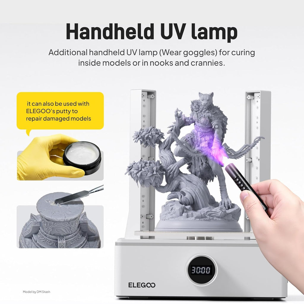 ELEGOO Mercury XS Bundle, Wash and Cure Machine for Large Resin 3D Printed Models, Compatible with Saturn and Mars