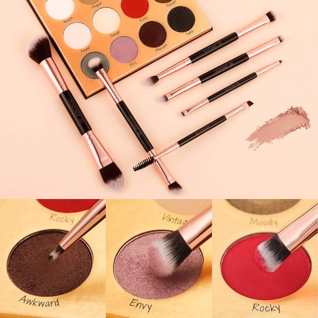 6 Piece Dual-Sided Eyeshadow Brushes - 12 Functions in 1 Set