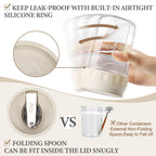 2 Pack Overnight Oats Containers with Lids (White/Organic Green)