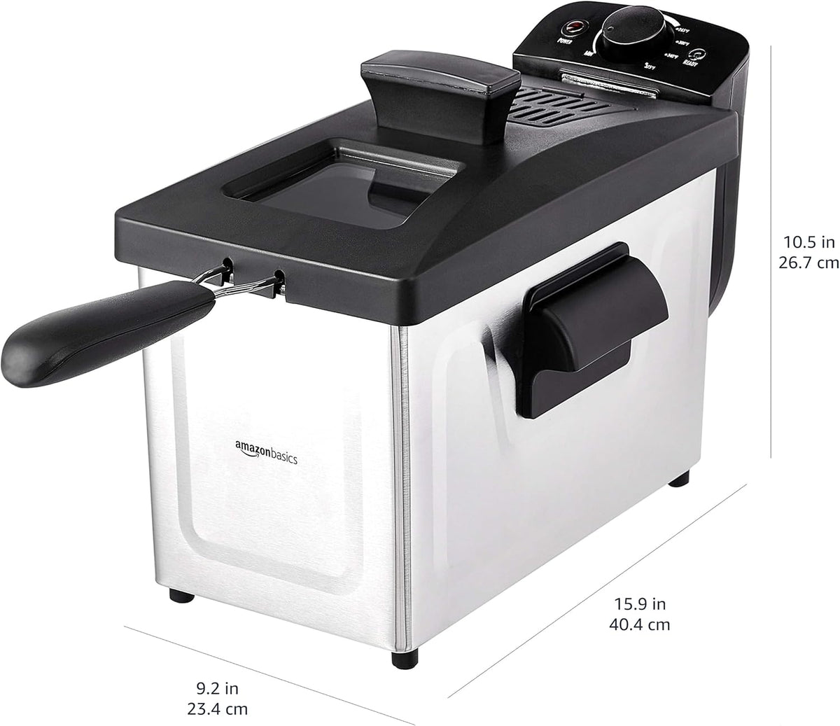 3.2-Qt (3.0L) Electric Deep Fryer with Adjustable Temperature Control, Easy Draining Basket, Viewing Window