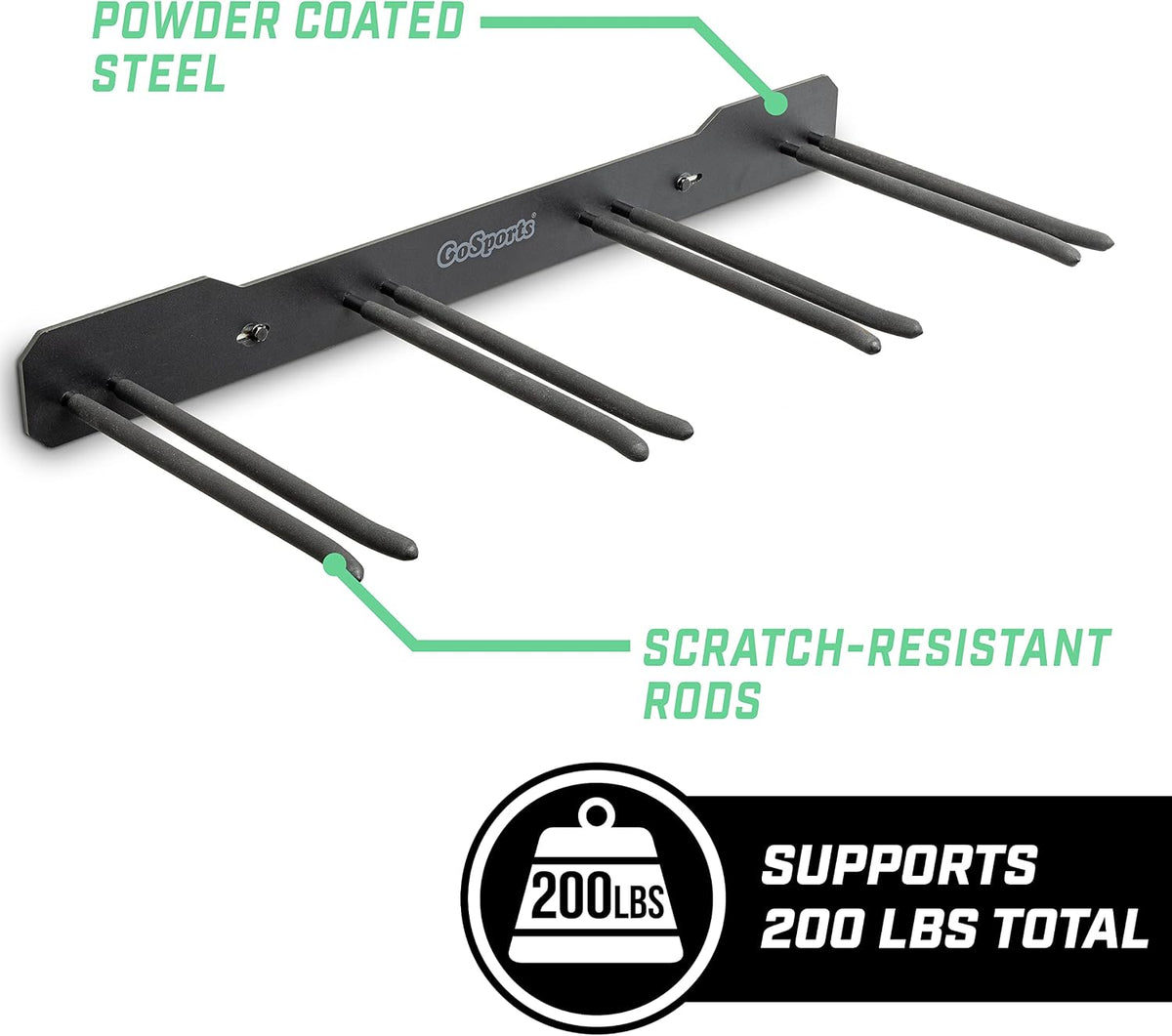 Wall Mounted Ski and Snowboard Storage Rack - 2 or 8 Ski Sizes