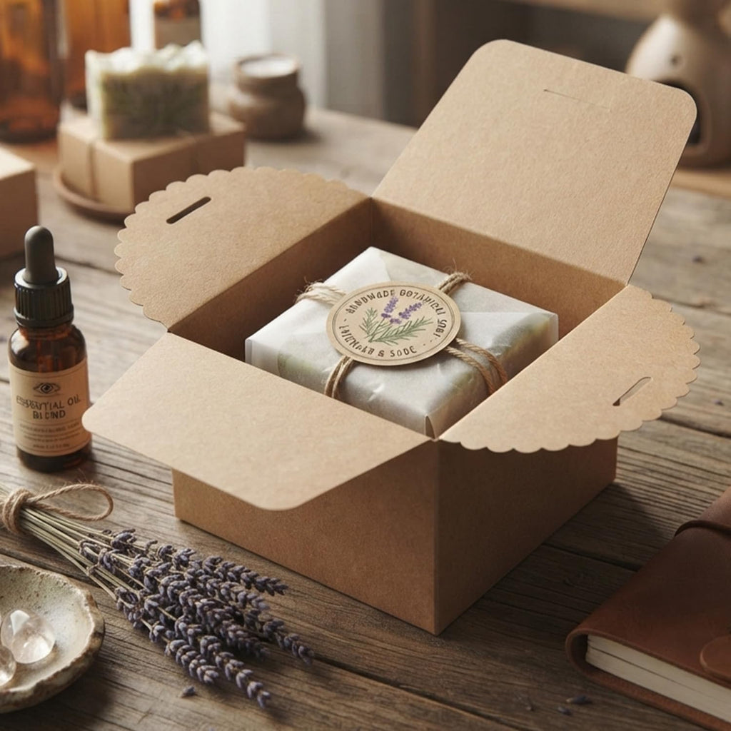 Small Kraft Gift Boxes with Ribbon, 10 Pack Gift Boxes for Presents