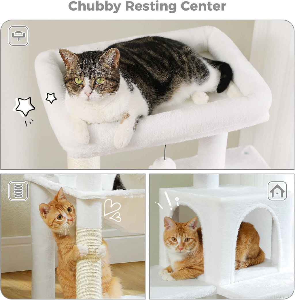 Gothic Cat Tree Tower for Indoor Cats, 31.5'' Small Cat Tower Condo with Sisal Scratching Ramp, Cozy Hammock and