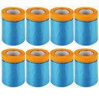 8 Rolls 22" x 66' Painters Plastic Sheeting, Pre-Taped Masking Film, Tape and Drape Drop Cloth for Painting