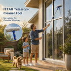 Window Squeegee Cleaning Kit with 60" Extension Pole & Rotatable Head