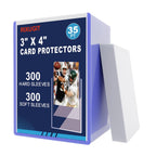 600 Card Protector Set, 300 Hard Plastic Card Sleeves and 300 Soft Sleeves