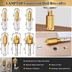 LAMPTOP 47 Pcs Woodworking Tools and Accessories Countersink Drill Bit Set
