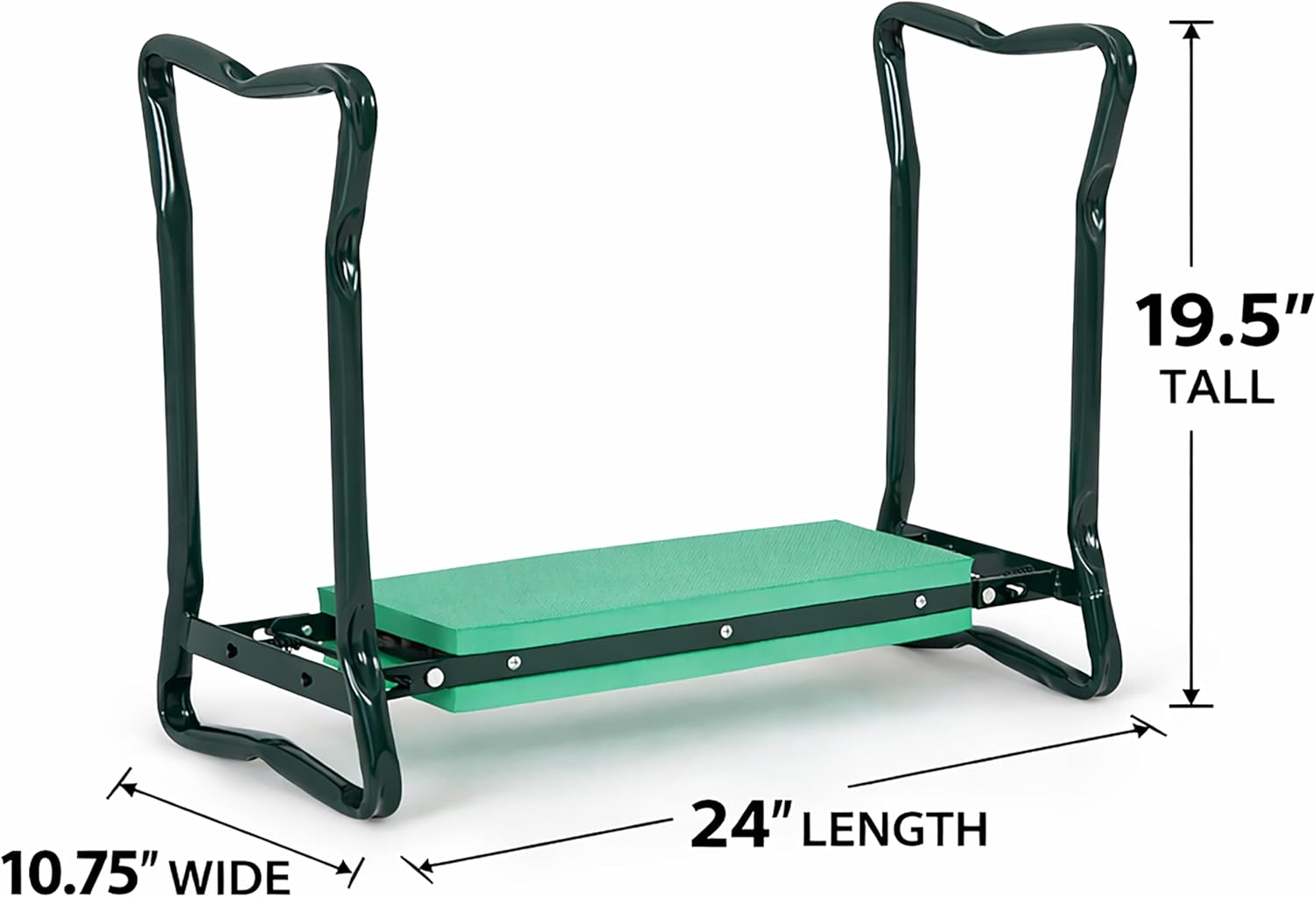 Backyard Expressions Garden Kneeler & Seat – 2-in-1 Garden Stool and Kneeler, Foldable Gardening Bench with Cushioned